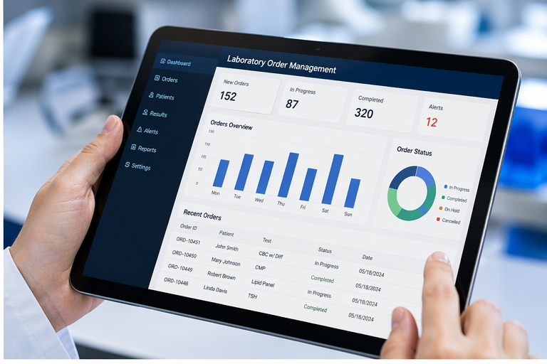 Professional laboratory and healthcare technology team